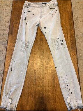 Men’s Rockstar Original Stacked Flare Paint Splatter Jeans